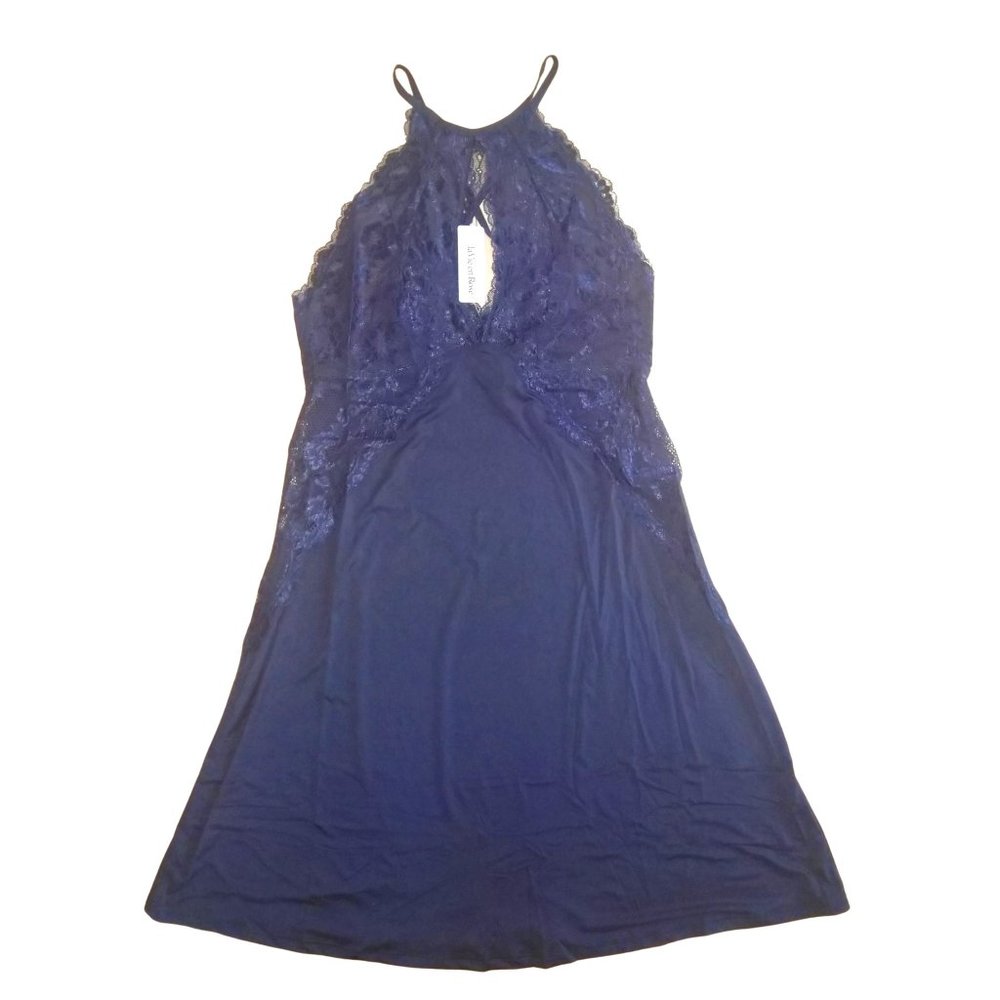 la Vie en Rose Violet Satin and Lace Lingerie